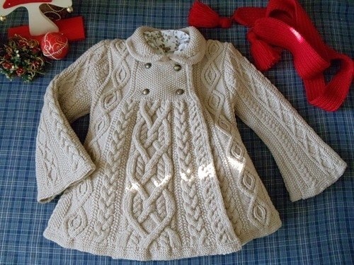 Вяжем:  Шикарное вязаное пальто для девочки. Пальто Элизабет по модели Ральфа