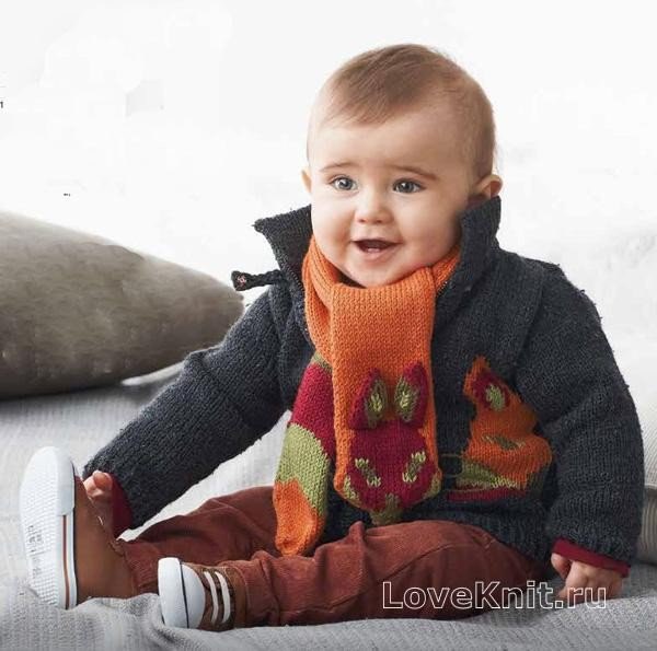 Вяжем:  Детский шарфик в виде лисы потребуется пряжа Ideal 2 мотка арт.
